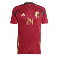 Camisa de Futebol Bélgica Amadou Onana #24 Equipamento Principal Europeu 2024 Manga Curta